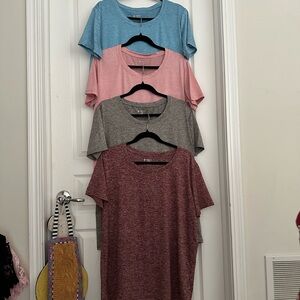 Women's Casual T-Shirt Set - Blue, Pink, Gray, Red
